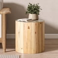 thumbnail image 1 of Noble House Round End Table Living Room Bedside Table Solid Wood Side Table With Non-Slip Feet,Sofa Accent Tables,beige brown, 1 of 6