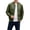 Army Green, variant on Mens Bomber Jacket Ribbed Collar Casual Cropped Jackets Wrinkle Free Lightweight Windbreakers Solid Color Stylish Baseball Jacket with Pockets Green L