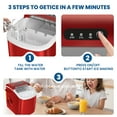 thumbnail image 6 of LHRIVER Countertop Ice Maker, Self-Cleaning Portable Ice Maker Machine with Handle, 9 Bullet-Shaped Ice Cubes Ready in 6 Mins, 26Lbs/24H with Ice Scoop and Basket for Home/Kitchen/Party-Red, 6 of 7