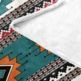 thumbnail image 5 of Southwest Aztec Throw Blankets, Traditional Patterned Flannel Soft Throw Blanket, Boho Southwestern Decor Throw Blanket for Couch, Chair, Camping, Bed, 60"X80", Teal and Beige, 5 of 5