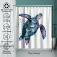 thumbnail image 4 of Funny Sea Turtle Shower Curtains Ocean Animal Cartoon Kids Theme Cloth Fabric Bathroom Decor Sets with Hooks Waterproof Washable 72W x 80H inches Teal Purple, 4 of 6