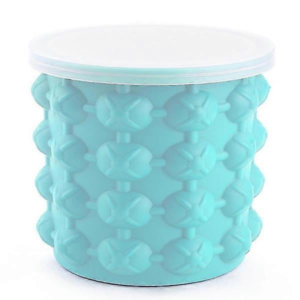 Ice Cube Maker Silicone Bucket Mold and Storage Container, Portable 2 in 1 Ice Cube Machine, Small Ice Container