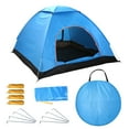 thumbnail image 2 of TeqHome 6.56' x 6.56' x 4.26' Large Waterproof Instant Pop Up Tent Canopy for Outdoor Camping Family Hiking Fishing 4 Persons Tent Blue, 2 of 10
