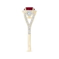 thumbnail image 3 of ANGARA Natural Aeon Vintage Inspired 3 Stone 1 ct Ruby & Diamond Halo Engagement Ring in 14K Yellow Gold for Women (Size-6mm) | July Birthstone, Anniversary Jewelry Gift for Women | Natural Ruby Ring, 3 of 10
