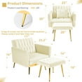 thumbnail image 7 of ACMEASE Velvet Recliner Chair with Adjustable Armrests & Ottoman, Beige, 7 of 7
