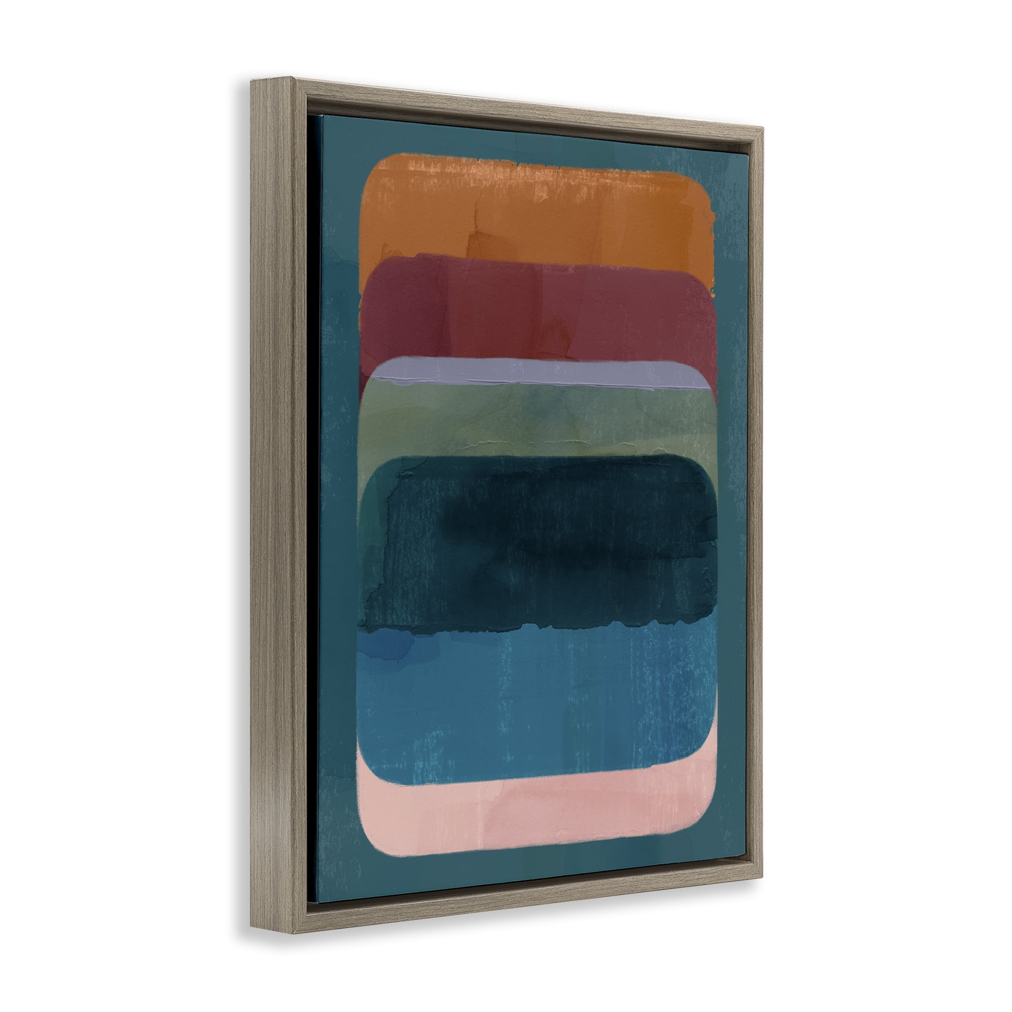 Stupell Industries Rustic Inspired Ombre Pattern Abstract Painting Brown Floater Framed Canvas Art Print Wall Art, 17 x 21