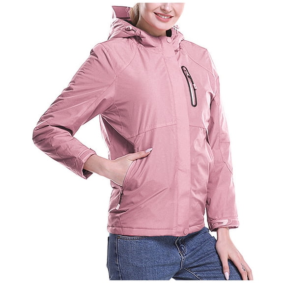 AOOCHASLIY Black and Friday Women Coat Christmas Gift Women Outdoor Plush Three Places Heat Jacket USB Charging Heating Warm Mountaineering Clothes Long Sleeve Tops