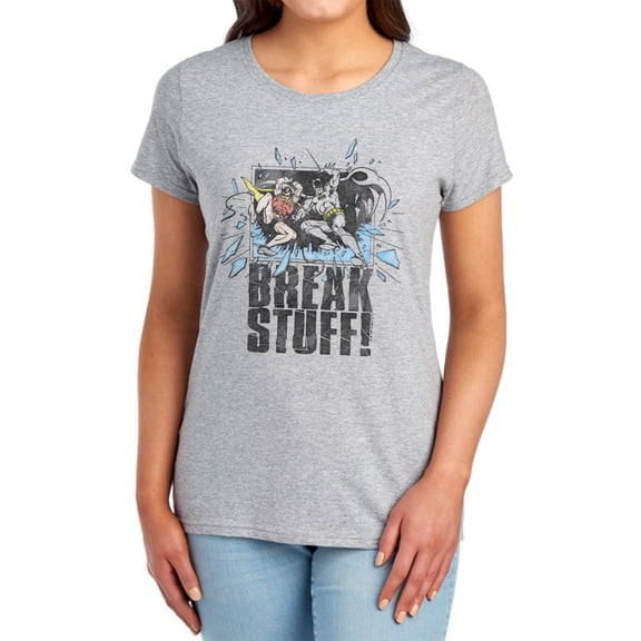 DC Break Stuff Women's T Shirt, Athletic Heather, Small