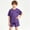 Purple, variant on WAVSUF Outfit Sets for Boys Crew Neck Short Sleeve Tee and Shorts Elastic Waist Comfort Soft Summer Trendy Daily Clothes 2 Piece Purple Size 5t