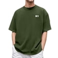 thumbnail image 3 of Mens T Shirts Casual Stylish Summer Short/long Sleeve Big and Tall Athletic Performance T Shirts Comfy Solid Color Crew Neck Summer Casual Beach Basic T Shirts, 3 of 5