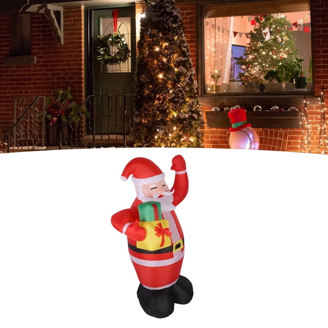 Decoración Navideña Inflable De Papá De 1,8 M Para Exteriores, Resistente A La Intemperie, Con Luz LED Incorporada, Adornos Navideños Para Fiestas En El Jardín O El
