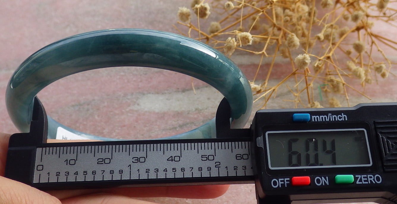 Icy Green Natural A JADE Jadeite Bangle Bracelet 60 mm 683511 TN