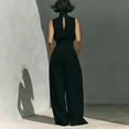 thumbnail image 2 of Morttic Women's Turtleneck Sleeveless Top and Wide Leg Pants Set – High Waist with Pockets, Casual Summer Outfit Black，XXXL, 2 of 3