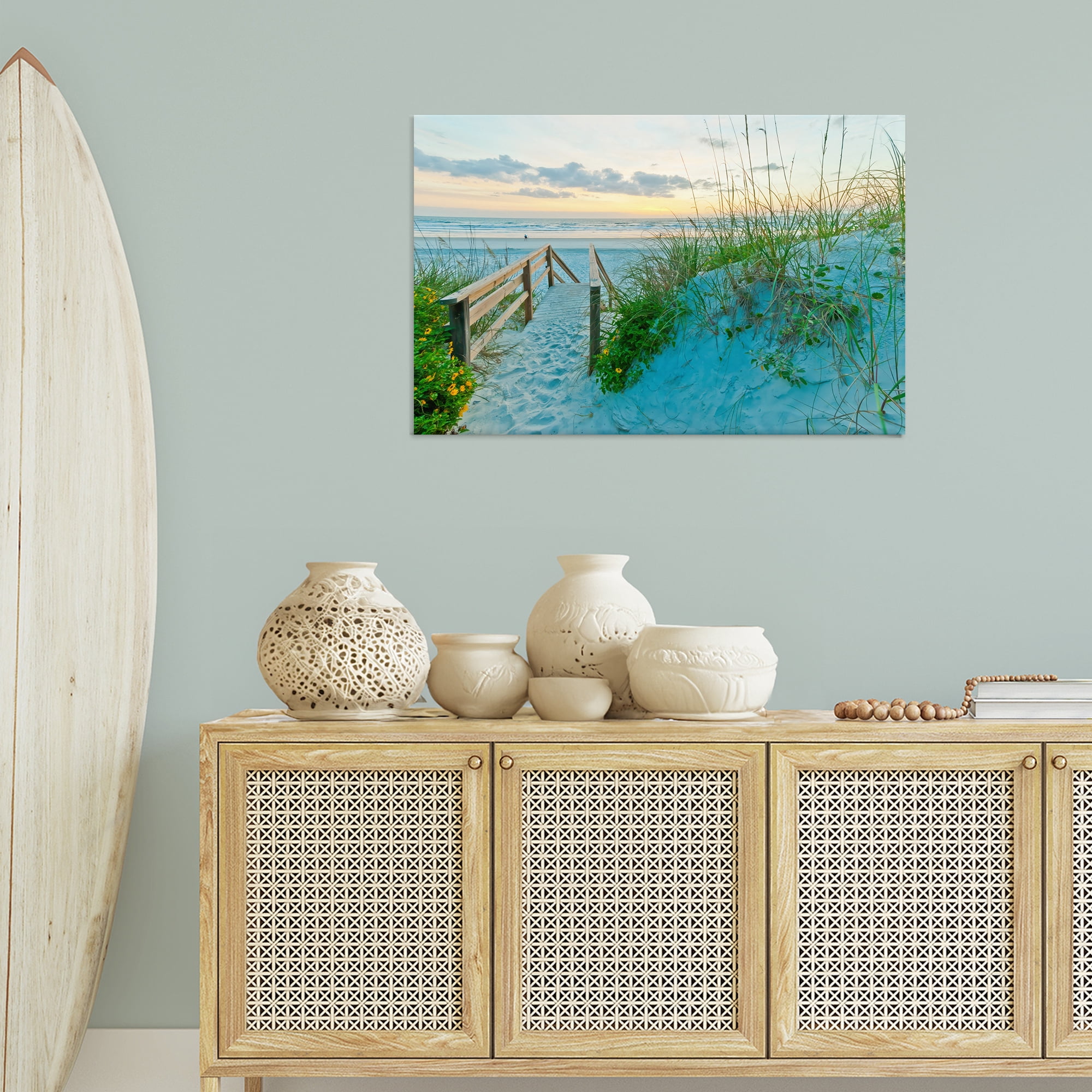 Stupell Industries Sandy Coast Footprints Nautical & Beach Photography Wrapped Canvas Art Print Wall Art, 36 x 24