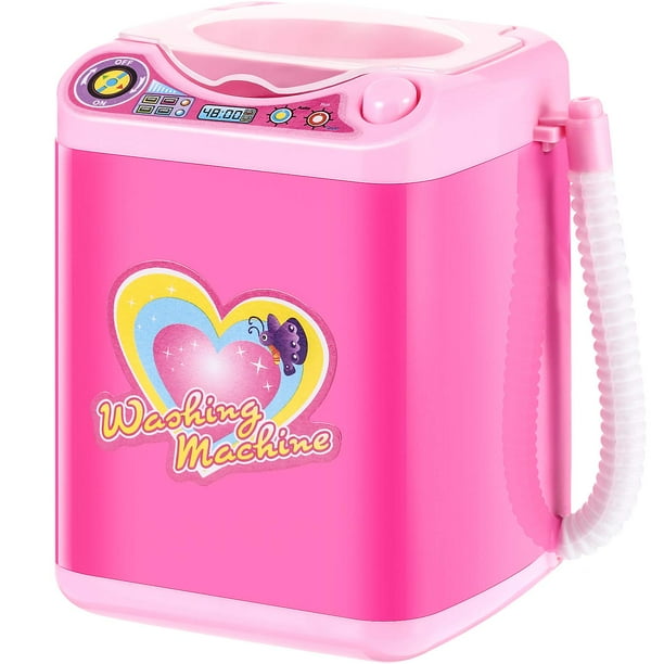 Mini Makeup Brush Cleaner Device Plastic Electric Automatic Washing Machine Sponge Cleaning Toy for Girls Ladies Pink Walmart