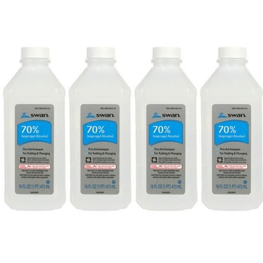 Swan Rubbing Alcohol, 70% 16 oz ( 4 Pack )