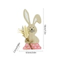 thumbnail image 3 of Decoración de conejos de madera de Pascua – Adorno bucólico de madera sobre la mesa con huevos y flores, amarillo rosado azul, 18x7cm 18x8cm, decoración rústica primaveral, 3 of 6