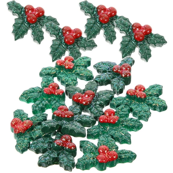 KALLORY 50 Pcs Christmas Mini Ornaments Set Multi Resin Decorations for Wreath Making and Holiday Celebrations
