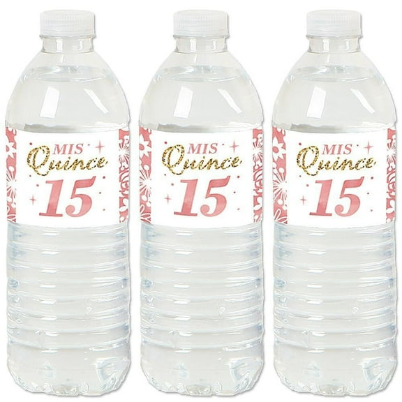 Big Dot of Happiness Mis Quince Anos - Quinceanera Sweet 15 Birthday Party Water Bottle Sticker Labels - Set of 20