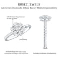 thumbnail image 5 of Rosec Jewels Lab Grown Diamond Engagement Ring - Flower Cluster Ring (EF-VS Quality) Ready to Gift, 18K White Gold, US 10.00, 5 of 8