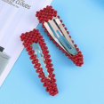 thumbnail image 3 of 2pcs Pearl Hair Hair Clip Pearl Hairpins Set Barrettes Styling Hair Accessories Water Drop Style for Women Girls Ladies (Red), 3 of 3