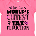 thumbnail image 4 of Inktastic I'm the Worlds Cutest Tax Deduction Pink Hearts Boys or Girls Baby Bodysuit, 4 of 5