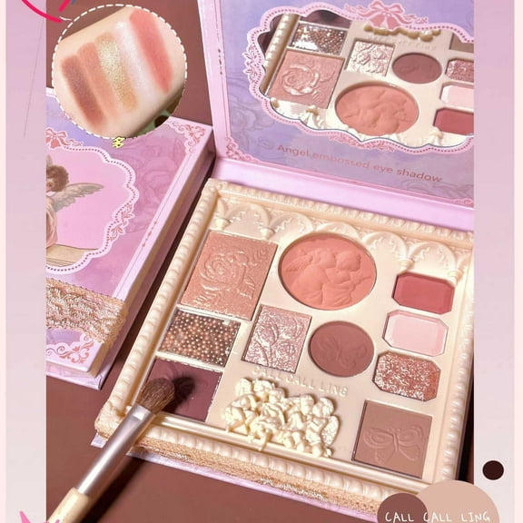 Kokovifyves Embossed Eyeshadow 10 Colours Eyeshadow Palettes Makeup One Disc Matte Glitter Eyeshadow Makeup Great Pigmented Shades