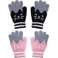 thumbnail image 1 of Guantes de invierno JAMW para niños 2 pares colores negro y rosa, 1 of 5