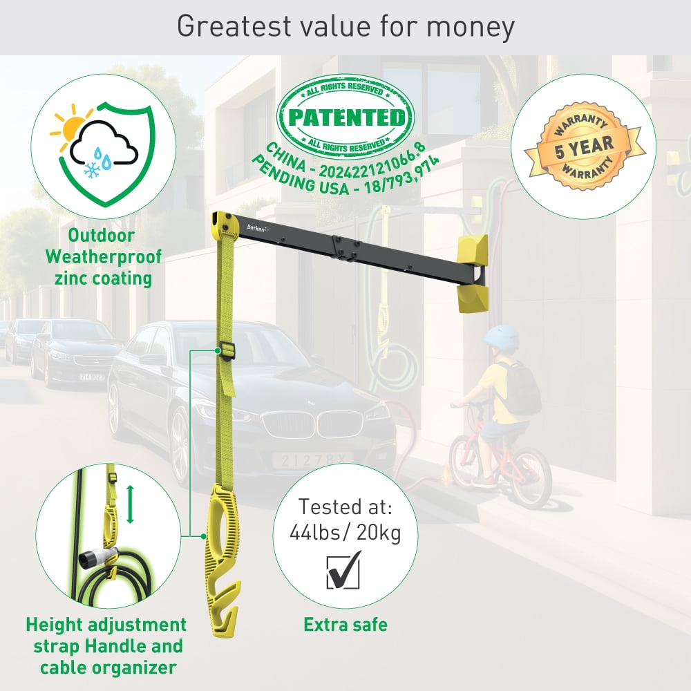 24” / 61cm Protective EV Charging Cable Wall Arm