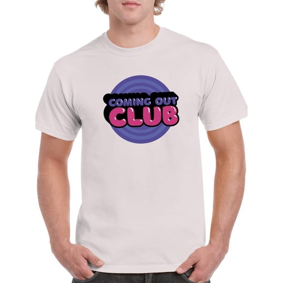 Coming Out Club Bubblegum Text T-Shirt Men -Smartprints Designs, Male Small
