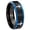 Black And Blue Step Edge, variant on Crosses Beveled Edge Brush Black 2 Tone Tungsten Men Ring 10MM