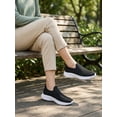 thumbnail image 3 of Unisex Slip-On Loafers Men Women Lightweight Fashion Walking Sneakers Black White, 3 of 7