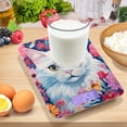 thumbnail image 7 of White Cat Flowers Floral Food Scale Digital Kitchen Scale Waterproof Tempered Glass Tare Function 11 lb for Baking Cooking Meal Prep, 7 of 7