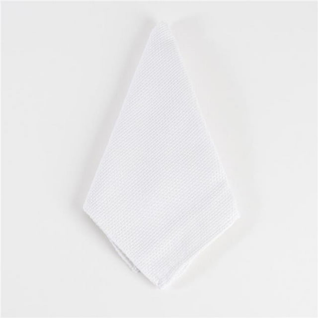SARO 9113.W20S 20 in. Ellison Carré Panier Tissage Conception Serviette - Blanc Ensemble de 4