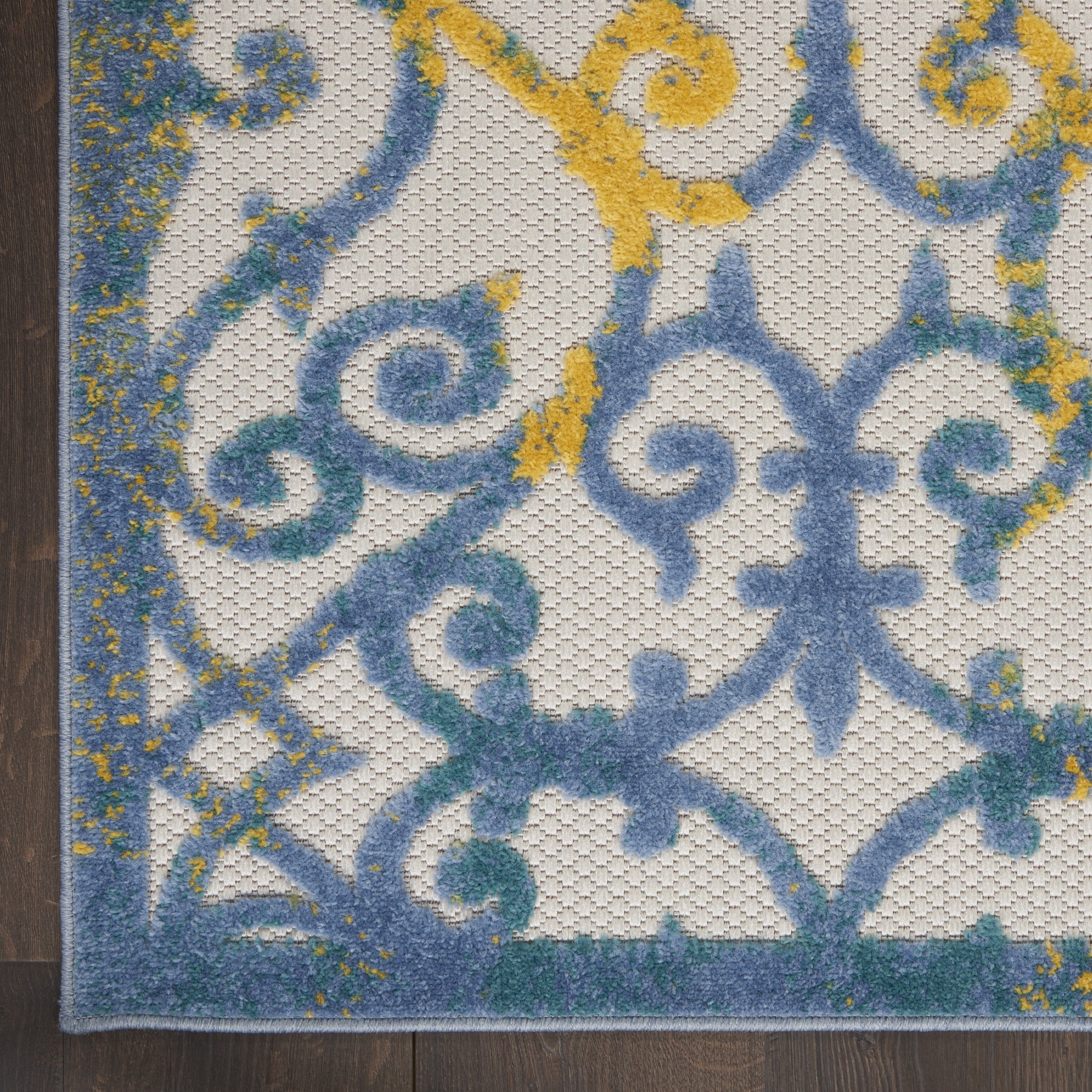 Nourison Aloha 2' x 3' Ivory Blue Outdoor Rug
