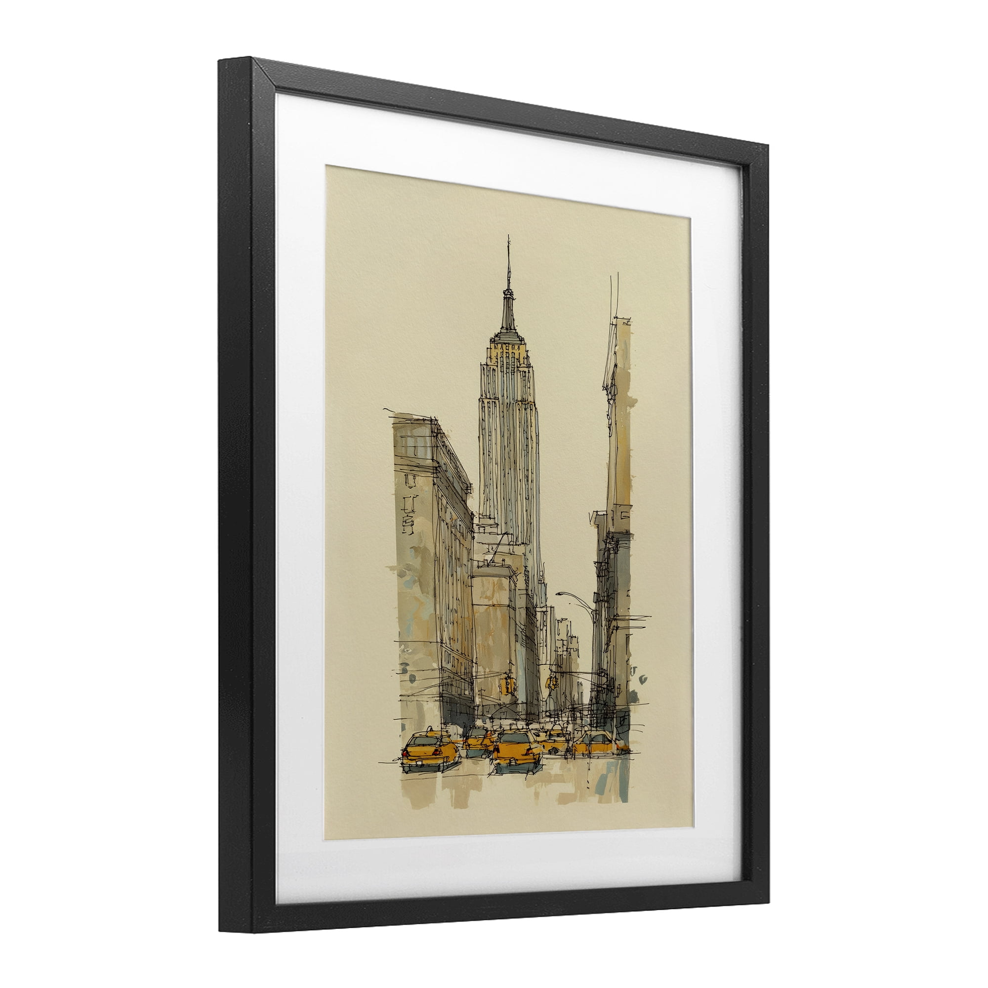 Stupell Industries NY City Lines Contour Black Framed Print Under Glass, design by Svetlana Aleynikova