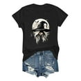 thumbnail image 2 of Halloween Skull Shirt for Women Ghost Shirt Cute Spooky Short Sleeve Tshirt Vintage Gothic Graphic Blouses Pumpkin Print Tees Casual Vacation Pullover Tops, 2 of 5