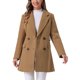 thumbnail image 1 of Abrigo de trench de longitud media con cinturón y doble botonadura para mujer Inspire Chic en color camel, 1 of 6