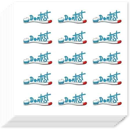 300Pcs Self-Adhesive Planner Stickers Toothbrush Stickers Oral Care Paper Decals