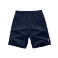 thumbnail image 2 of Nestiefly Mens Athletic Running Shorts Lightweight Quick Dry Drawstring Mesh Gym Shorts with Zipper Pockets Dark Blue M, 2 of 6