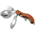 thumbnail image 1 of 4-in-1 Camping Tableware Utensils, Portable & Detachable Stainless Steel Spoon Fork Knife & Bottle Opener Combo Set - Travel, Backpacking Cutlery Mult, 1 of 4