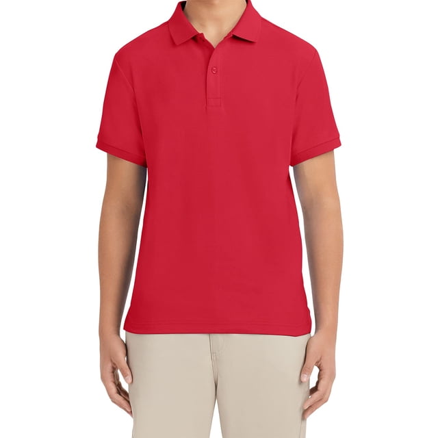 Polo IZOD para hombre de manga corta, rojo, mezcla de algodón