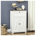 thumbnail image 2 of Farmhouse Sideboard Cabinet - Kitchen Living Room Storage - White Wood Accent Cabinet with Drawer & Doors - 23.5x11.75x34.5 inch, 2 of 9
