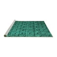 thumbnail image 2 of Ahgly Company Machine Washable Indoor Rectangle Abstract Turquoise Blue Modern Area Rugs, 5' x 7', 2 of 4