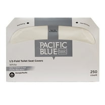 Pacific Blue Basic 1/2-Fold Paper Toilet Seat Covers, 14 1/2 in x 17 in, 250 Count, 1 Pack