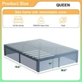 Queen Size Bed Frame with Fabric Cover Skirt, 16 Inch Metal Platform