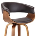 thumbnail image 5 of Armen Living Julyssa 30" Faux Leather & Wood Swivel Bar Stool in Brown/Walnut, 5 of 7