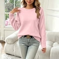 thumbnail image 2 of SGFCWSX Girls Sweaters Basic Crewneck Soft Lightweight Casual Relaxed Fit Long Sleeve Pullover for Kids Pink Size 14, 2 of 10