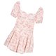 thumbnail image 2 of Vestido floral Puff manga corta dobladillo irregular elegante moda mujer vestido de verano para citas diarias vestido de vacaciones S, 2 of 14