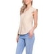 thumbnail image 4 of TOP GINGHAM INSPIRADOR PARA CAMISA CON VOLANTES DE MUJER, MANGA CORTA, BLUSA A CUADROS, TAMAÑO S, KHAKI CLARO, 4 of 6